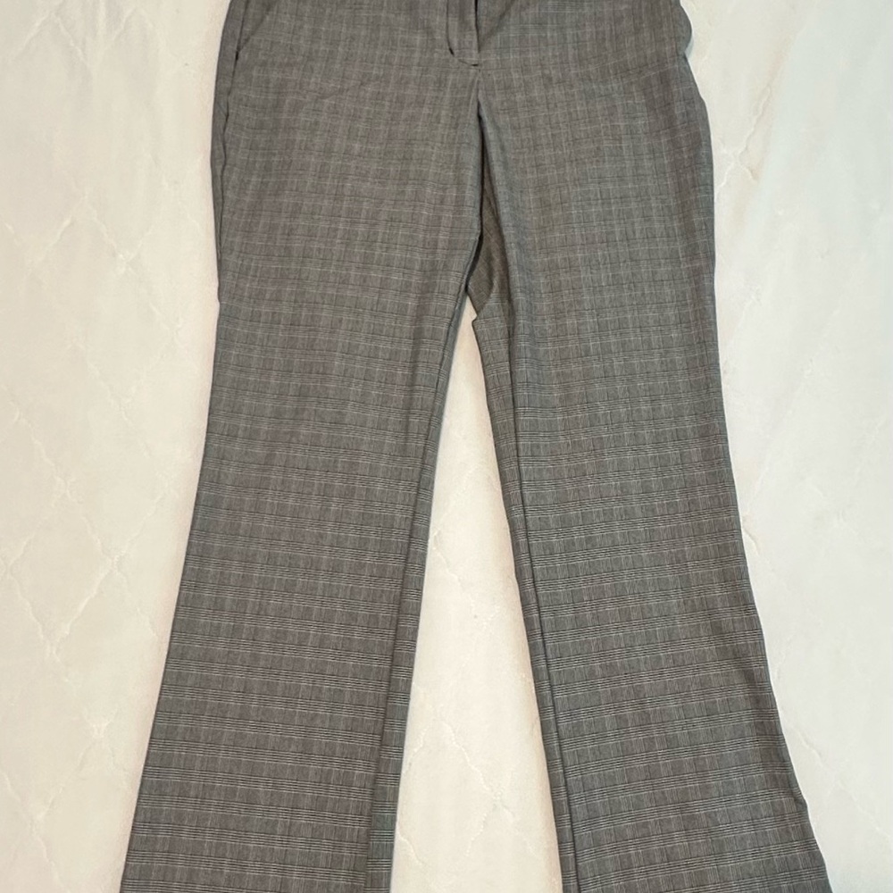 Express Gray Dress Pants with Classic Plaid Pattern “Columnist”